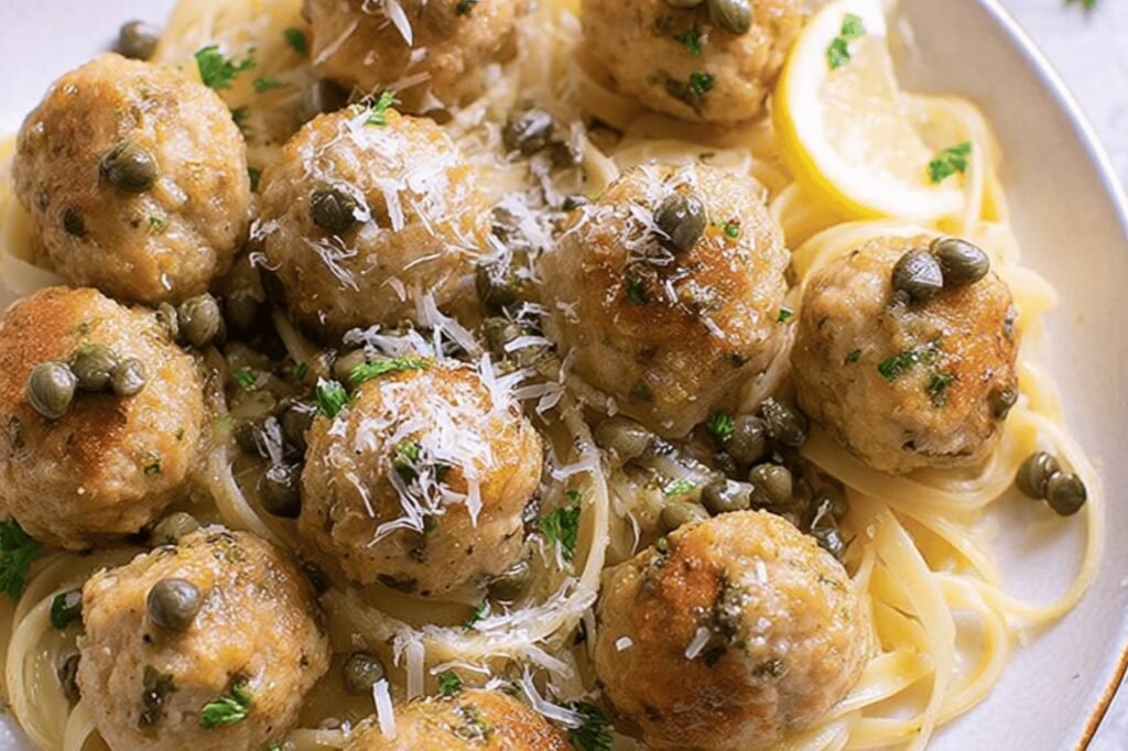 Chicken Piccata Meatball Bites