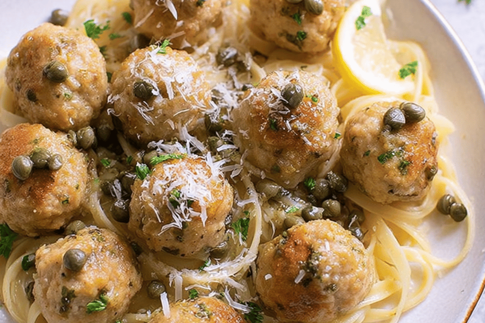 Chicken Piccata Meatball Bites