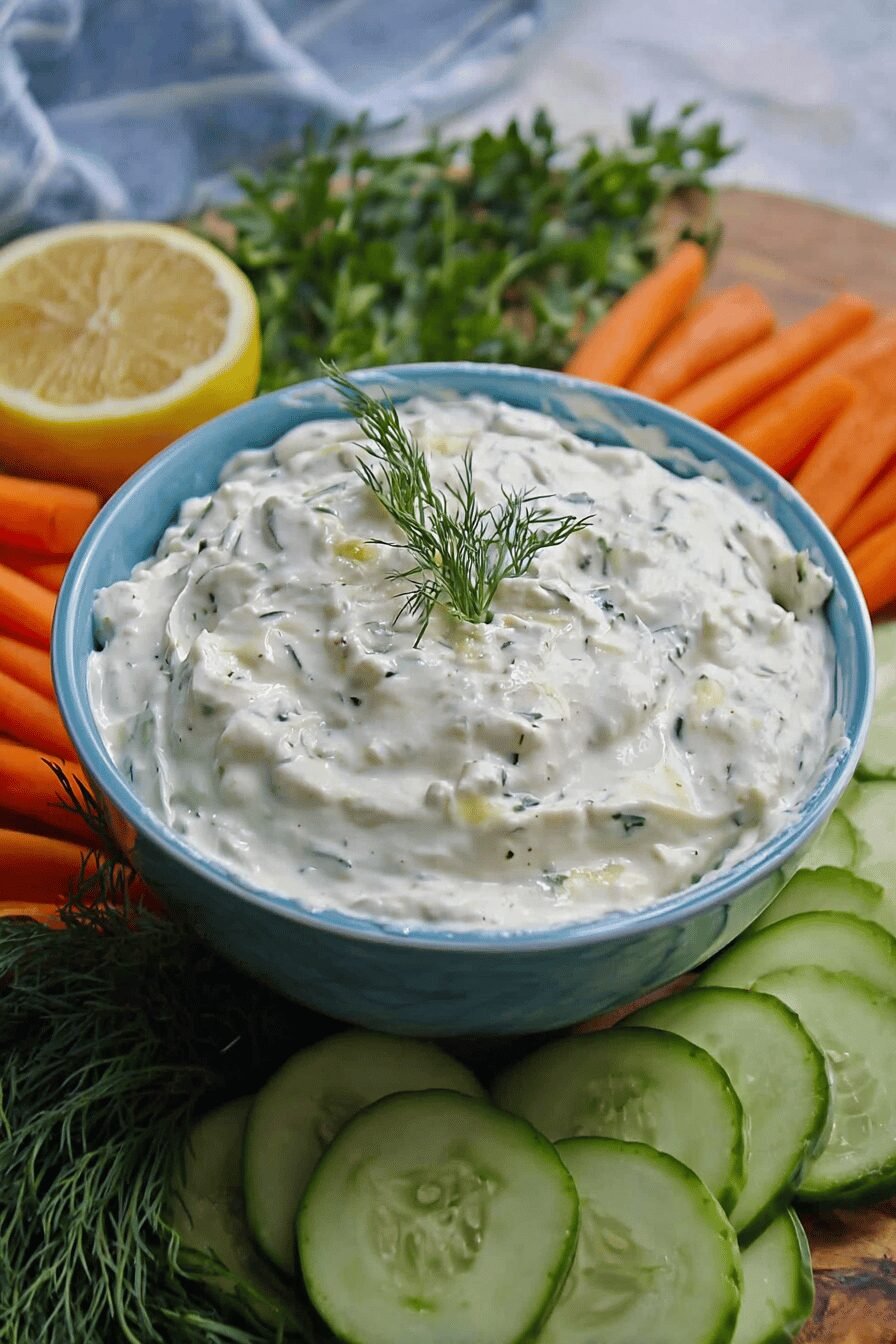Creamy Garlic Tzatziki Dip Recipe
