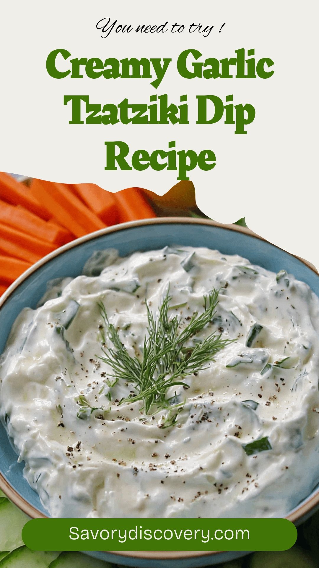 Creamy Garlic Tzatziki Dip Recipe