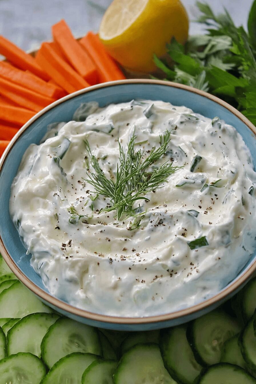 Creamy Garlic Tzatziki Dip Recipe
