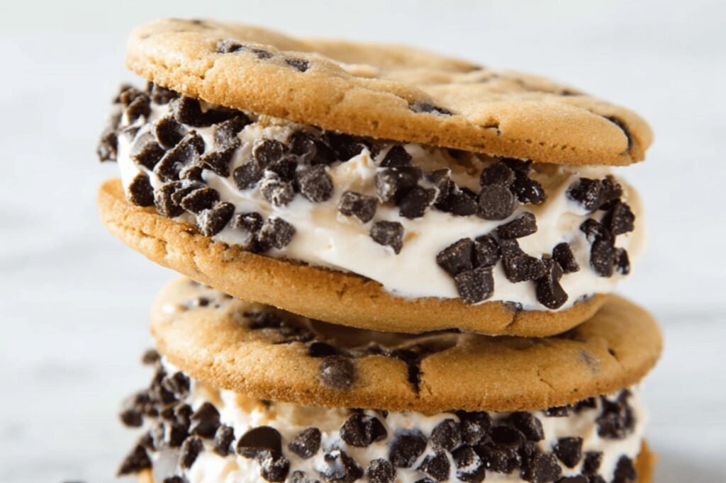 Frozen Cookie Ice Cream Sandwich Delight