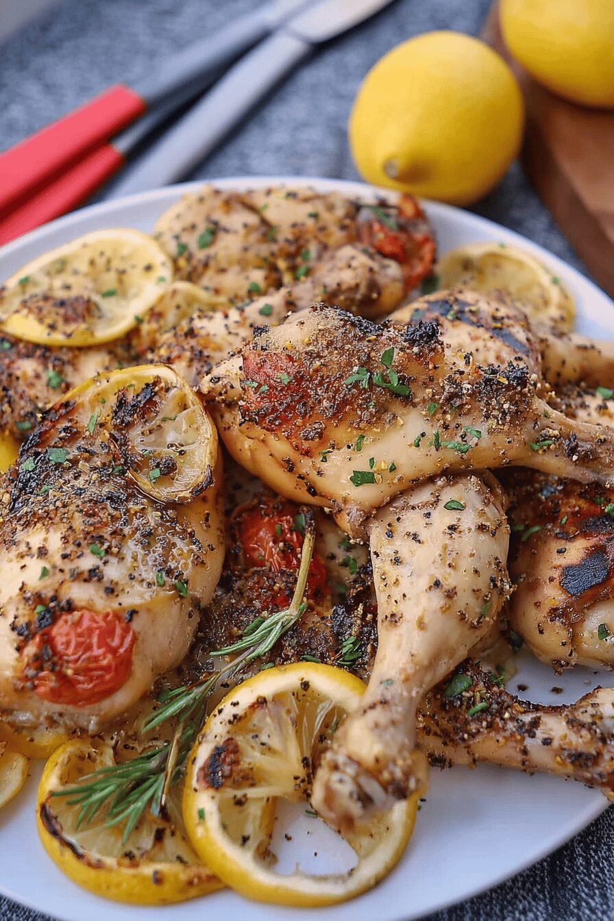 Grilled Lemon Pepper Chicken with Herbs