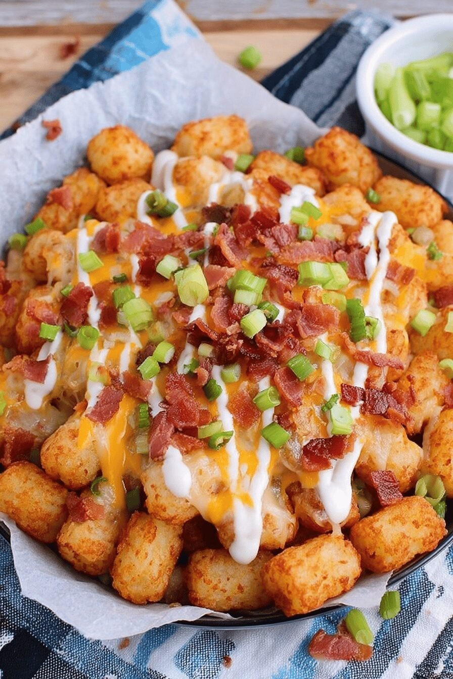 Loaded Tater Tot Casserole with Bacon and Cheese