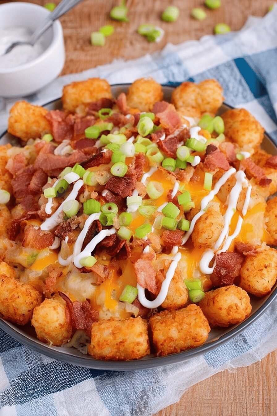 Loaded Tater Tot Casserole with Bacon and Cheese
