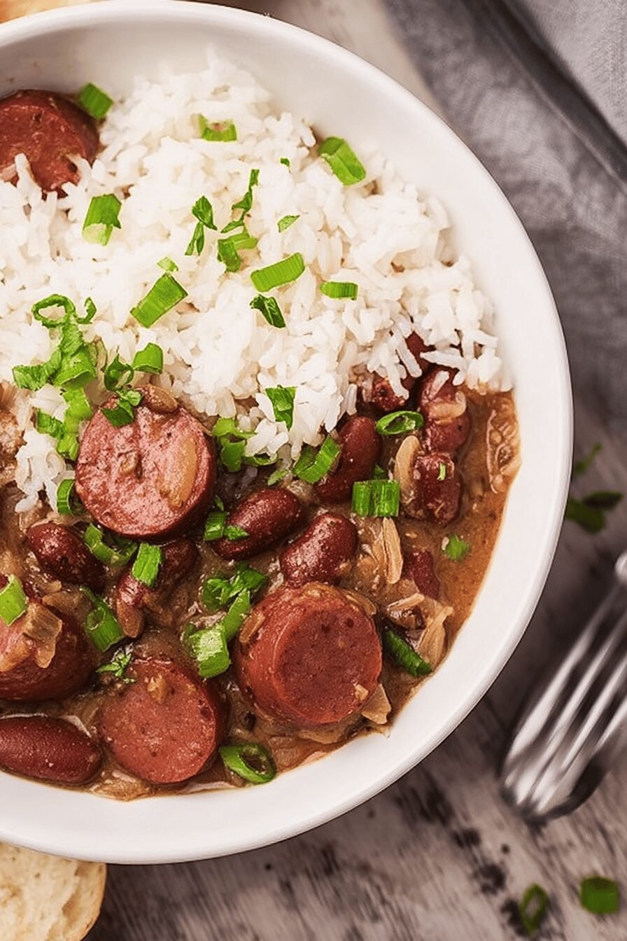 A Classic Creole Red Beans and Rice Dish