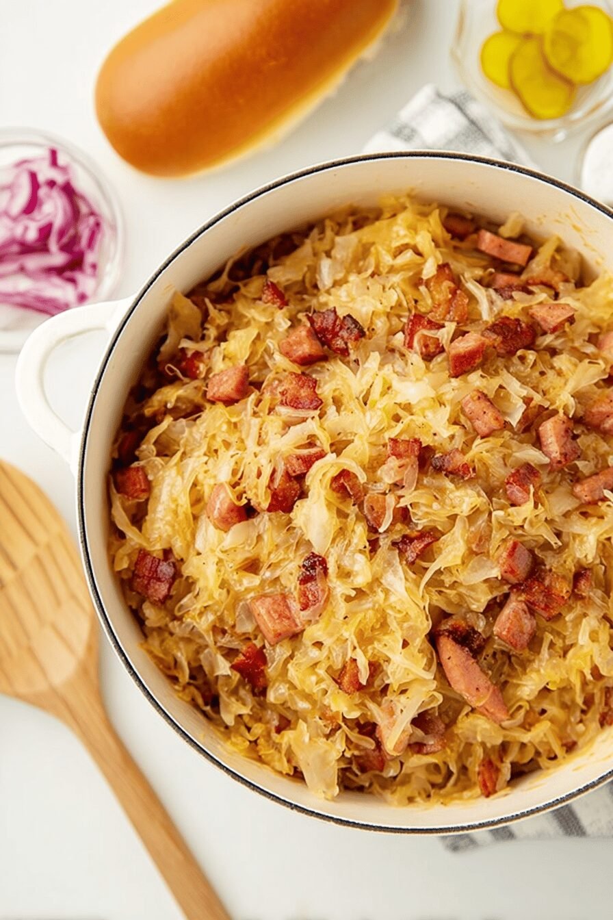 Beer and Bacon Braised Sauerkraut