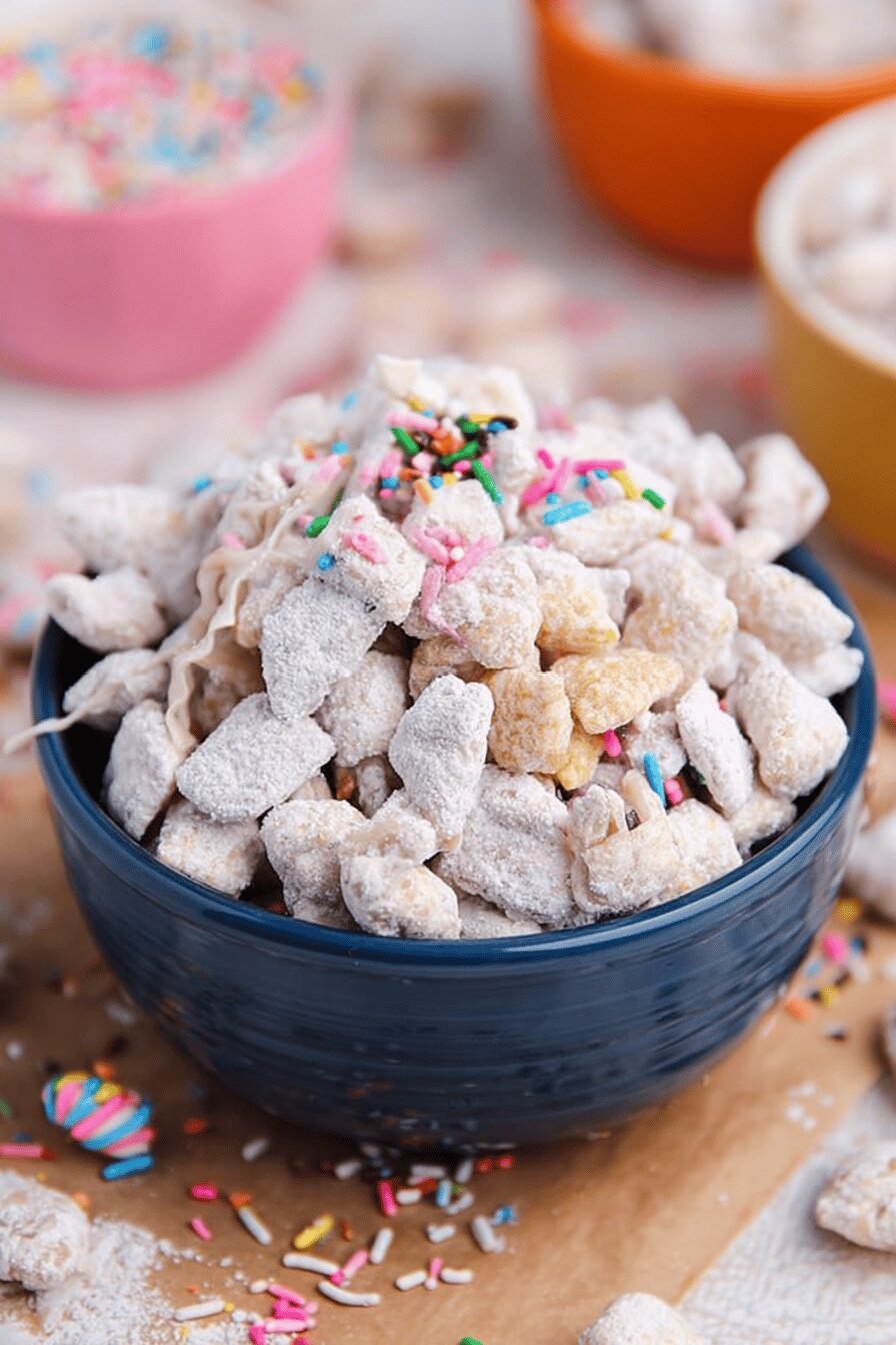 Birthday Cake Puppy Chow Snack Mix
