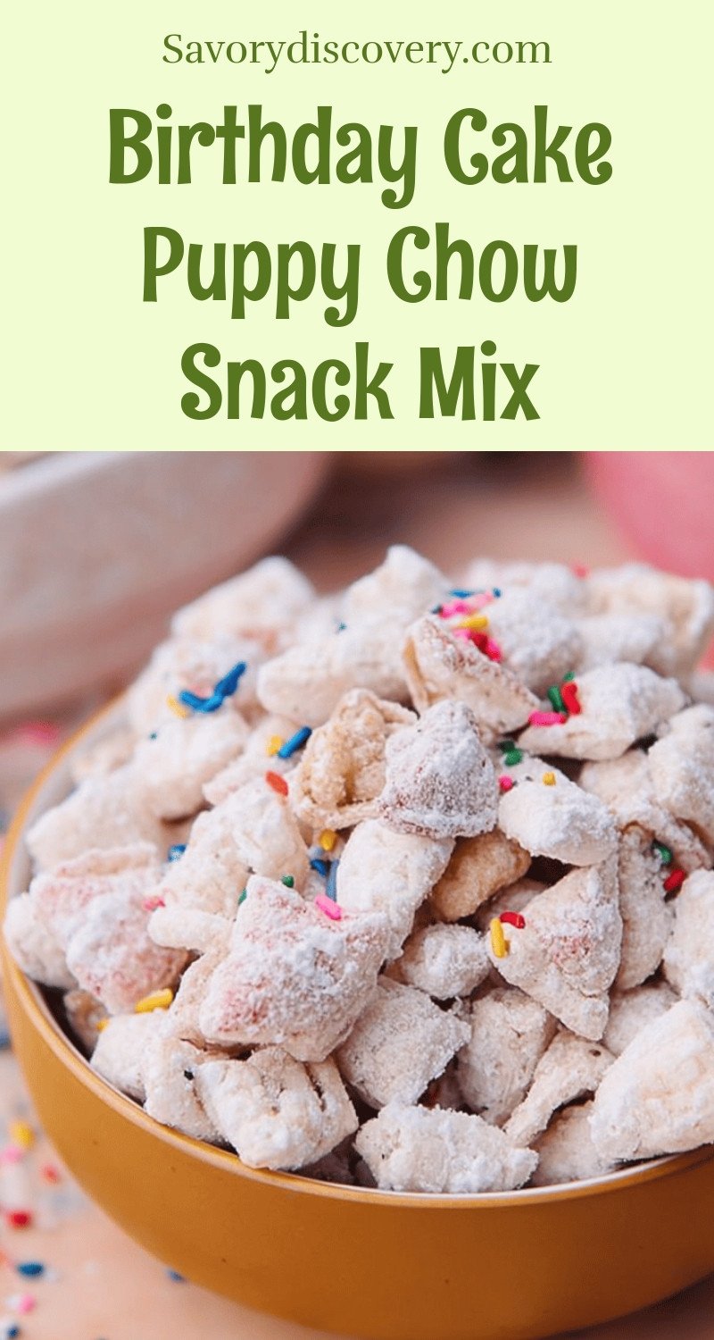 Birthday Cake Puppy Chow Snack Mix