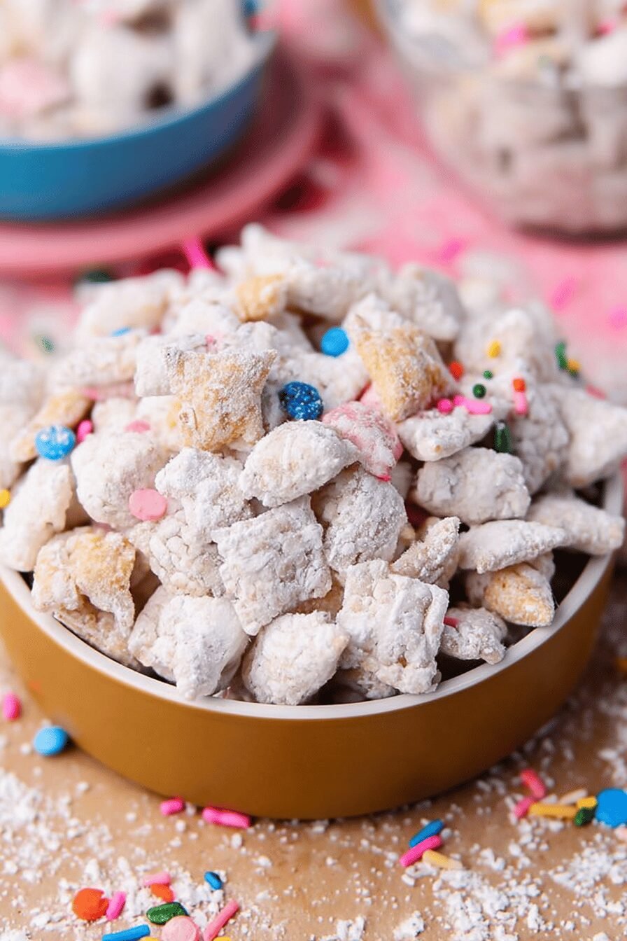 Birthday Cake Puppy Chow Snack Mix