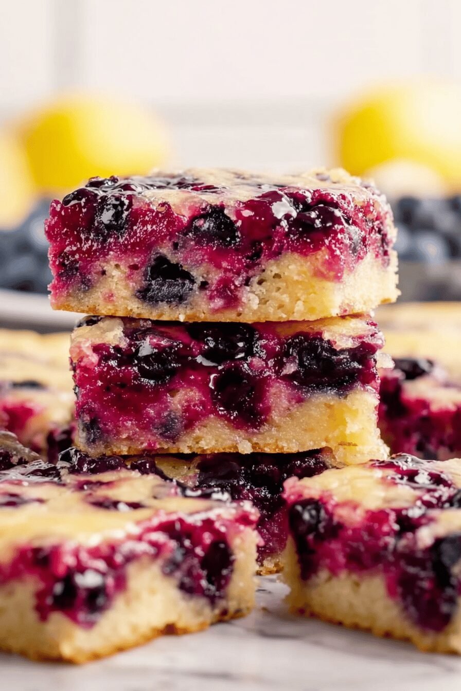 Blueberry Lemon Blondie Bars