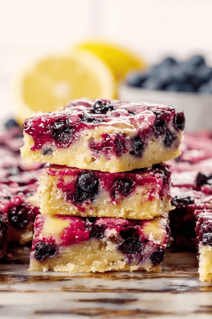 Blueberry Lemon Blondie Bars