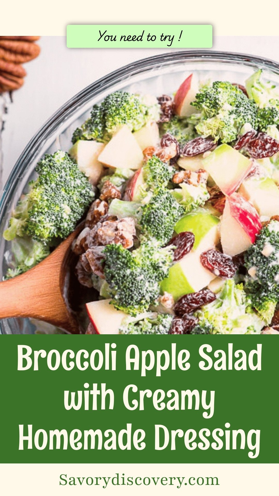 Broccoli Apple Salad with Creamy Homemade Dressing