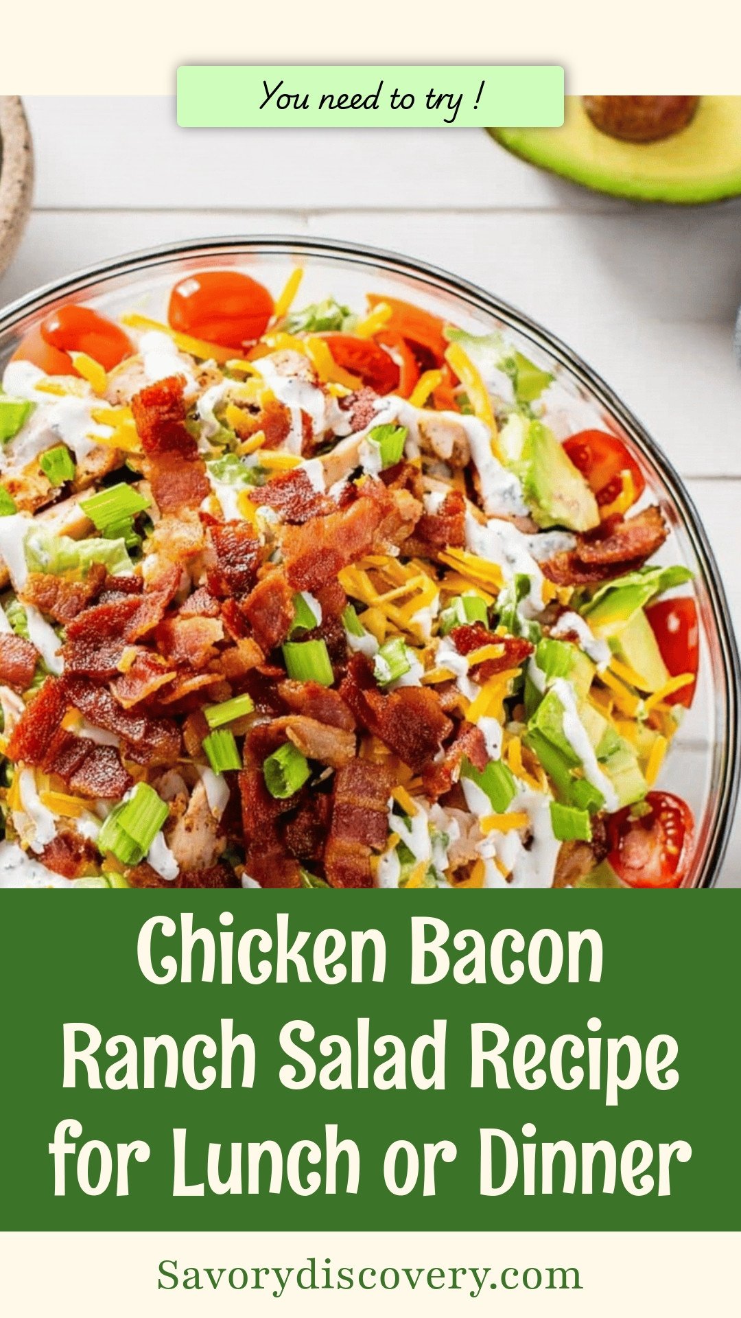 Chicken Bacon Ranch Salad Recipe for Lunch or Dinner