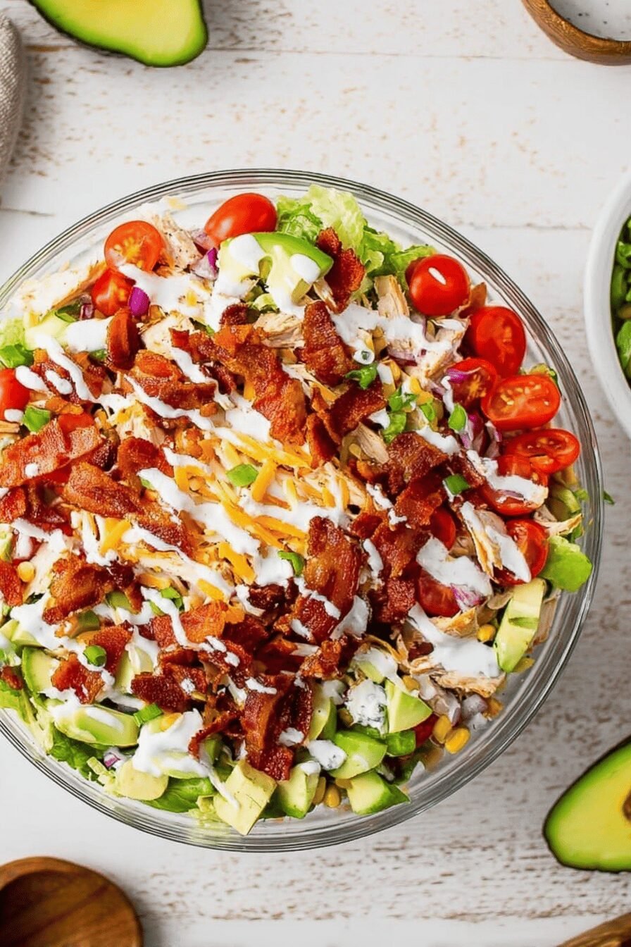 Chicken Bacon Ranch Salad Recipe for Lunch or Dinner