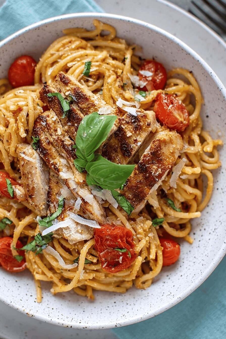 Chicken Bruschetta Pasta Bake