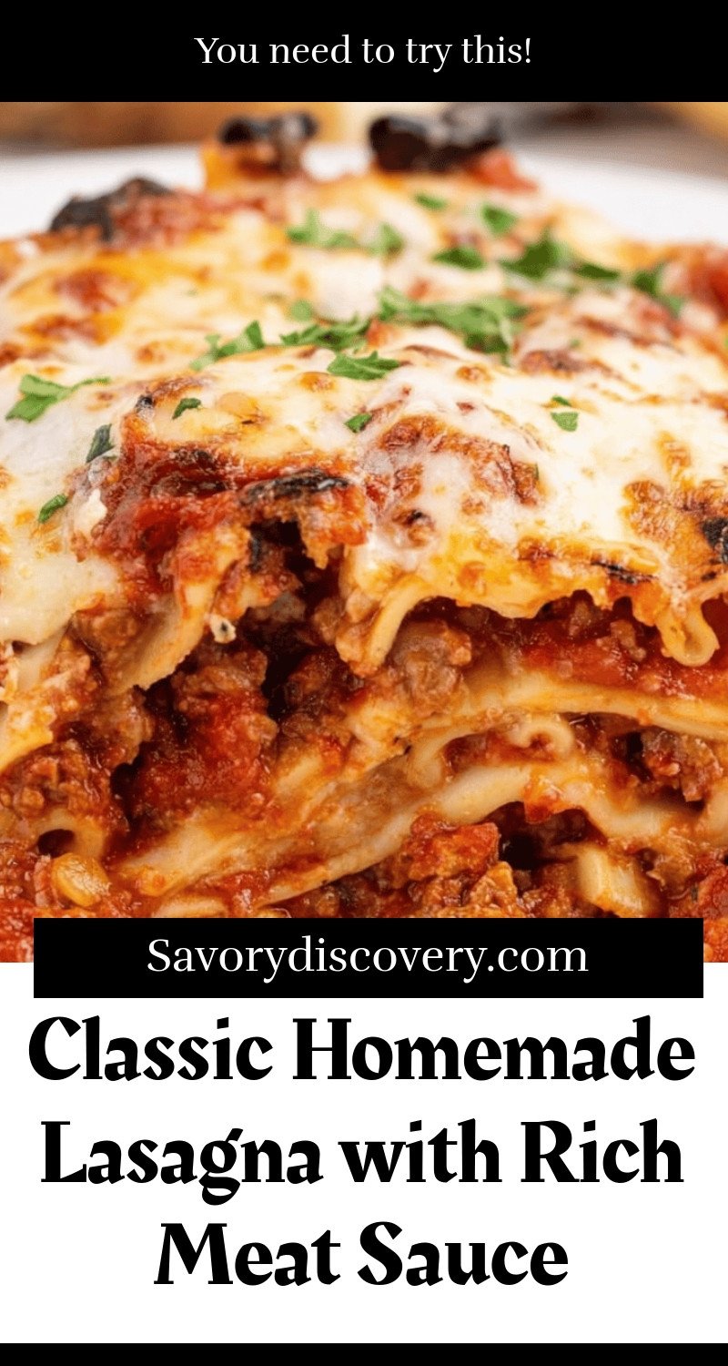 Classic Homemade Lasagna with Rich Meat Sauce