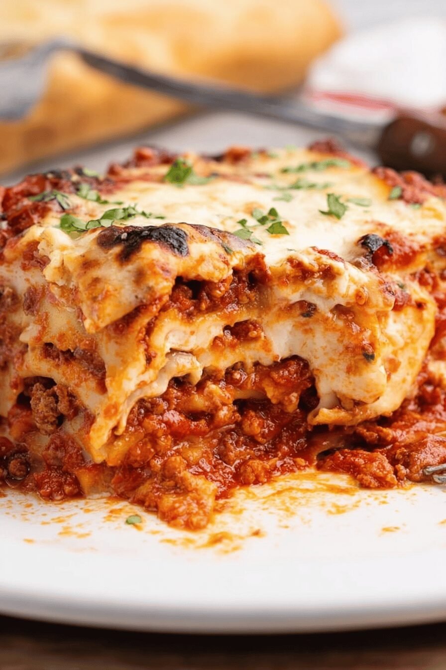 Classic Homemade Lasagna with Rich Meat Sauce
