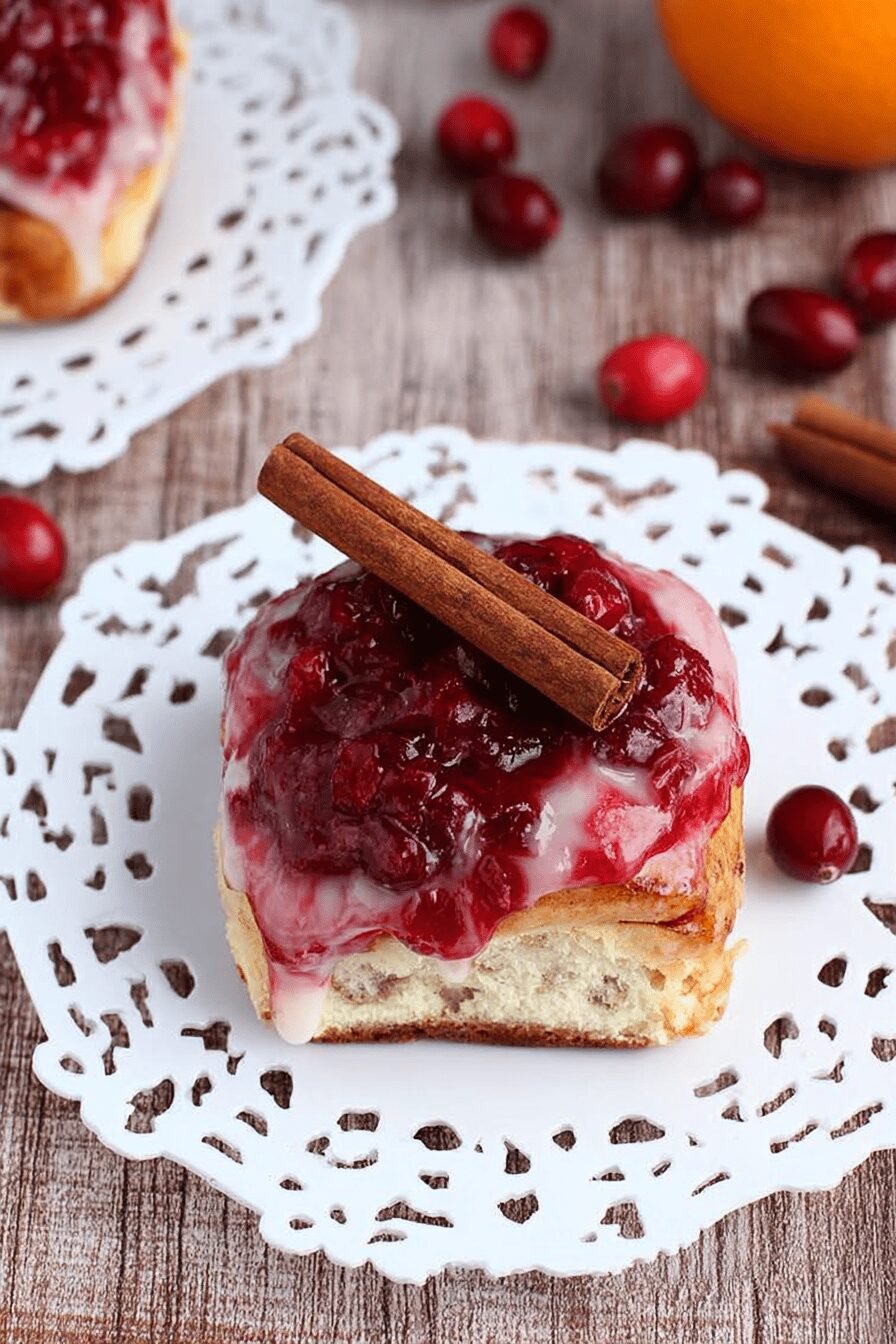 Cranberry Cinnamon Rolls with Orange Glaze