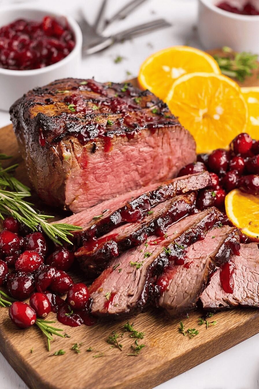 Cranberry Glazed Tri-Tip Roast