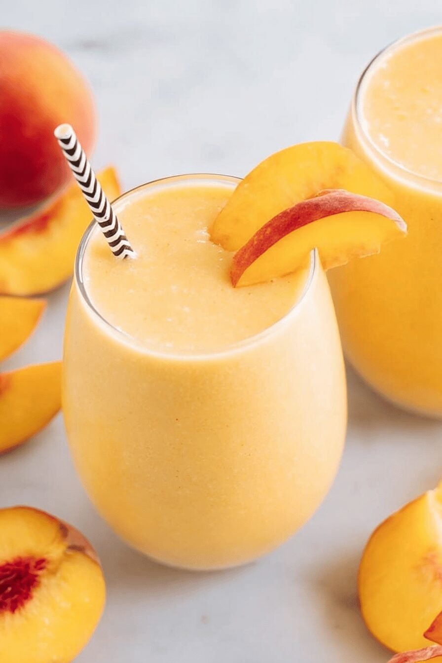 Creamy Banana Peach Smoothie in 5 Minutes