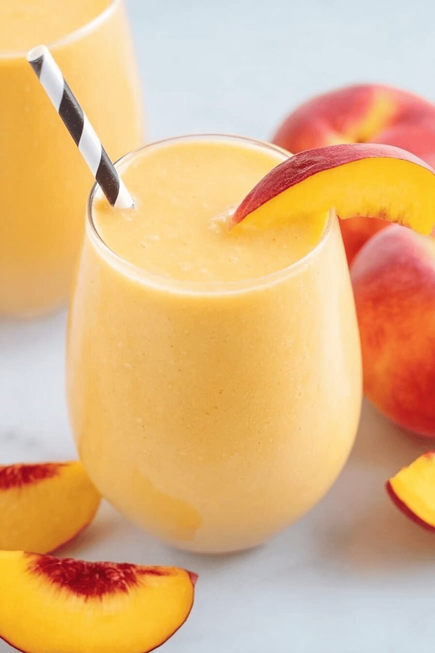 Creamy Banana Peach Smoothie in 5 Minutes