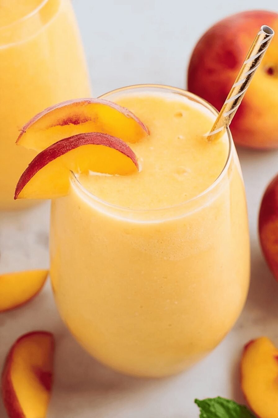 Creamy Banana Peach Smoothie in 5 Minutes