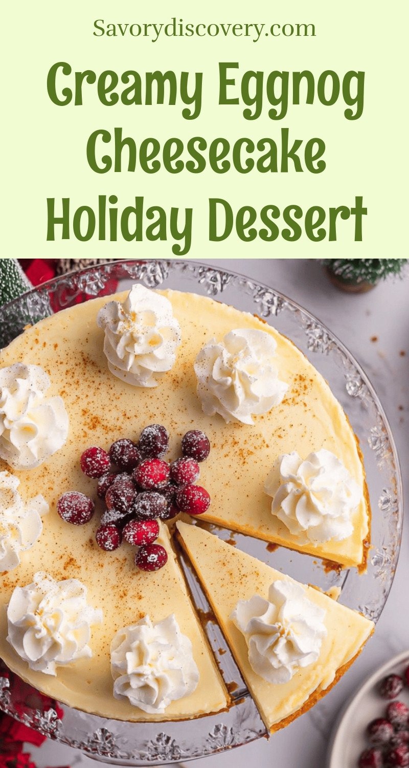 Creamy Eggnog Cheesecake Holiday Dessert