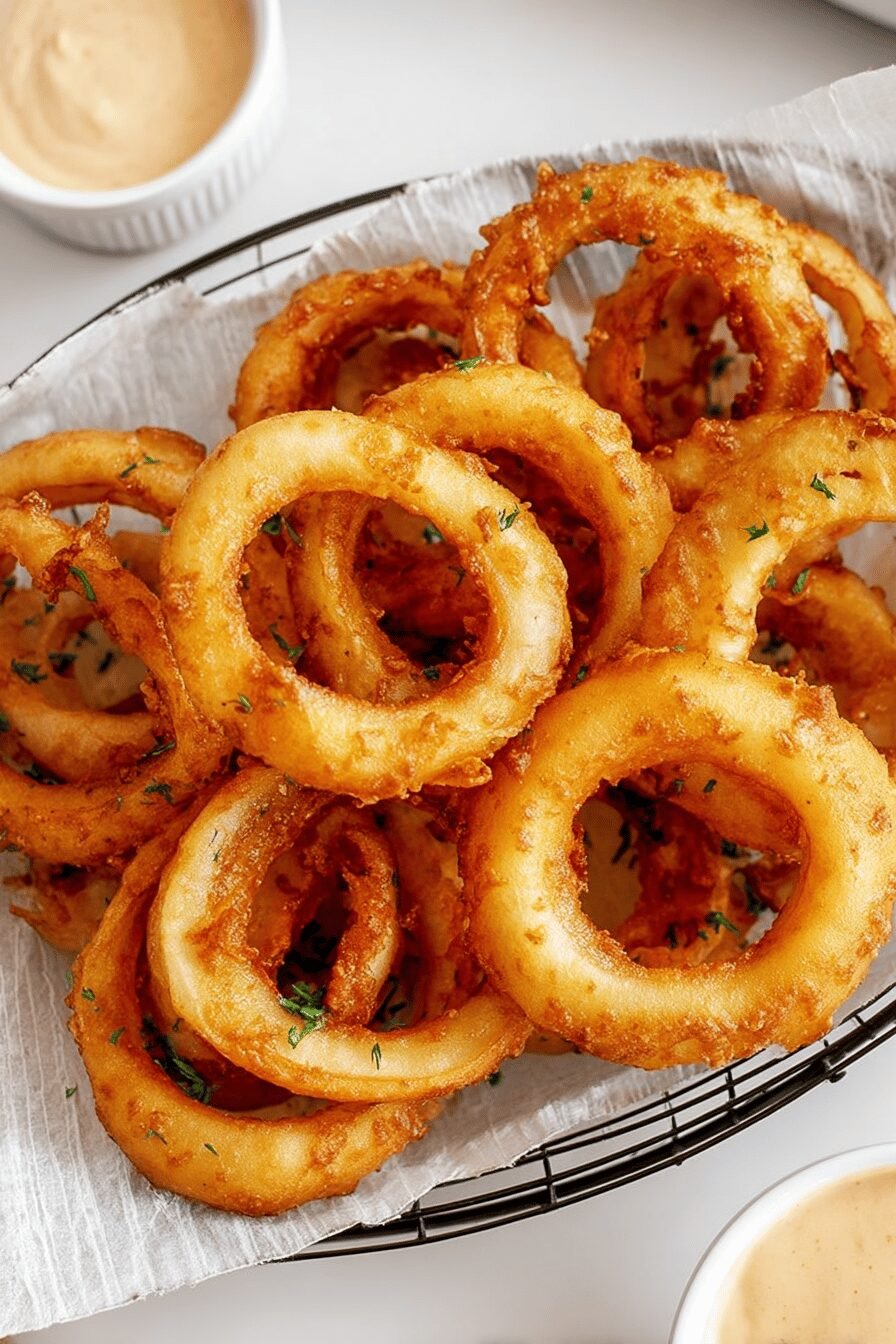 Crispy Beer Battered Onion Rings Recipe