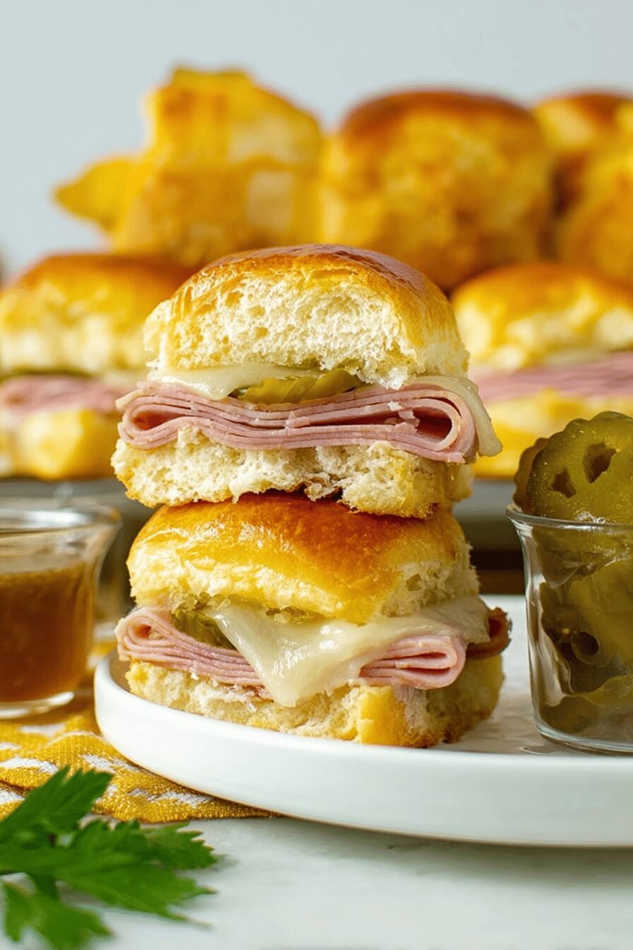 Cuban Sliders with Ham and Swiss