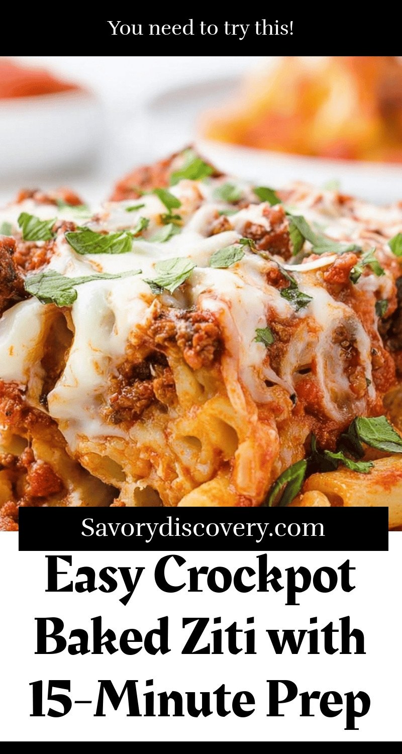 Easy Crockpot Baked Ziti with 15-Minute Prep