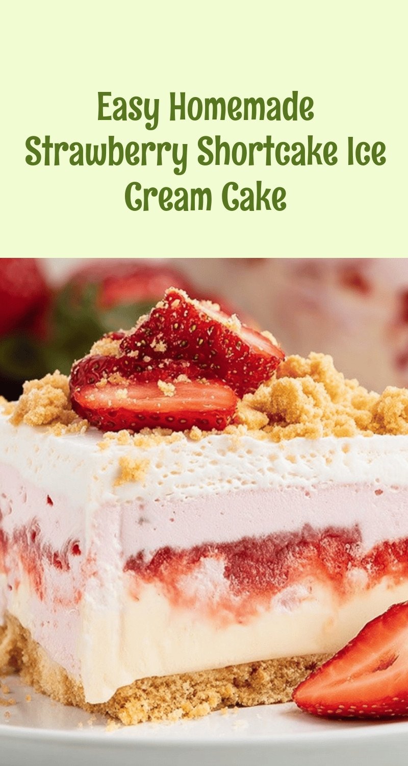 Easy Homemade Strawberry Shortcake Ice Cream Cake