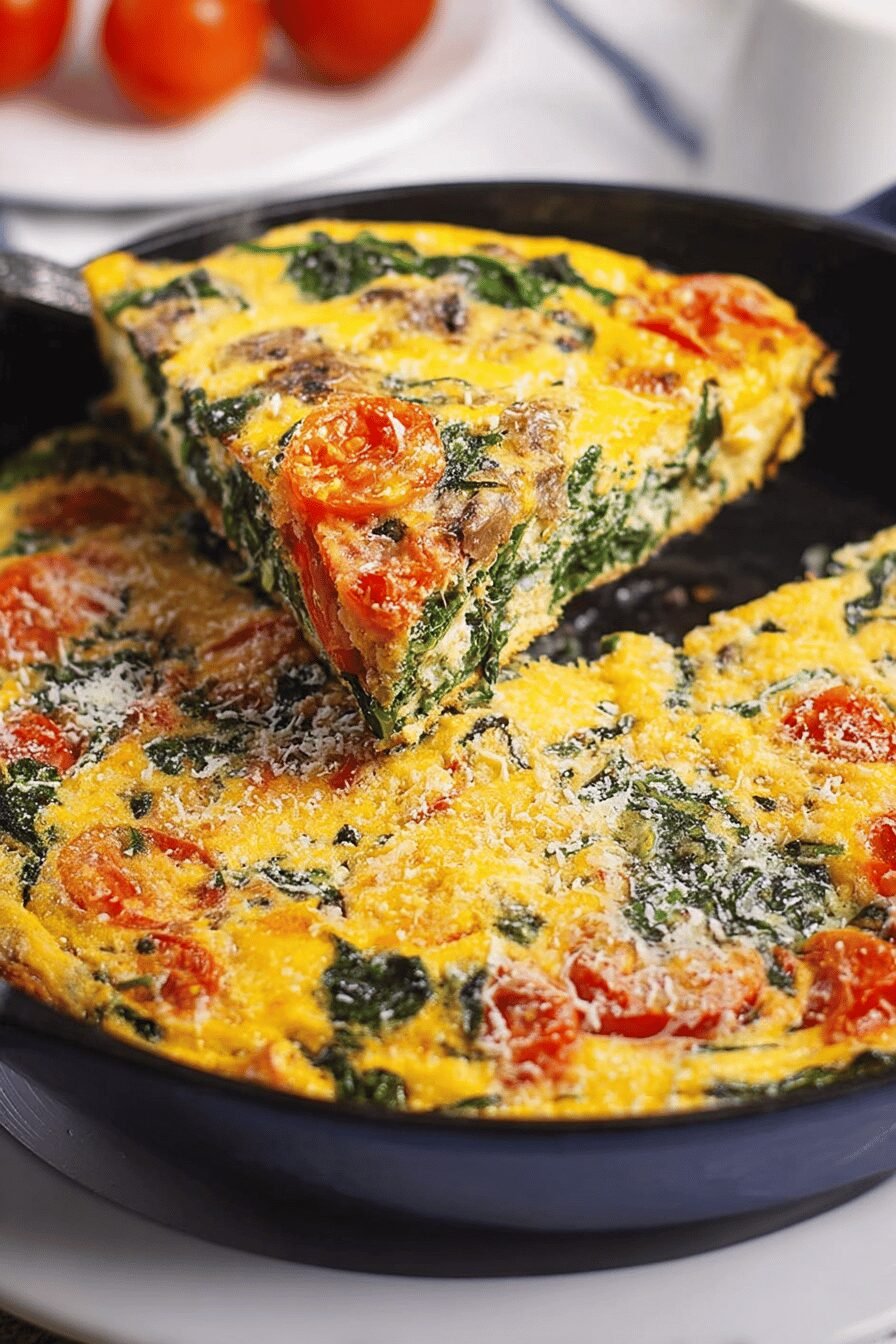 Easy Spinach and Tomato Baked Frittata