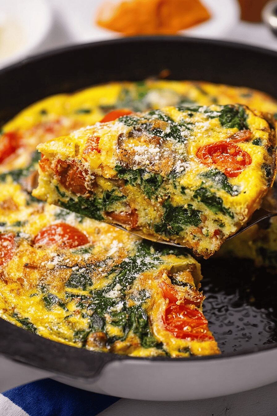 Easy Spinach and Tomato Baked Frittata
