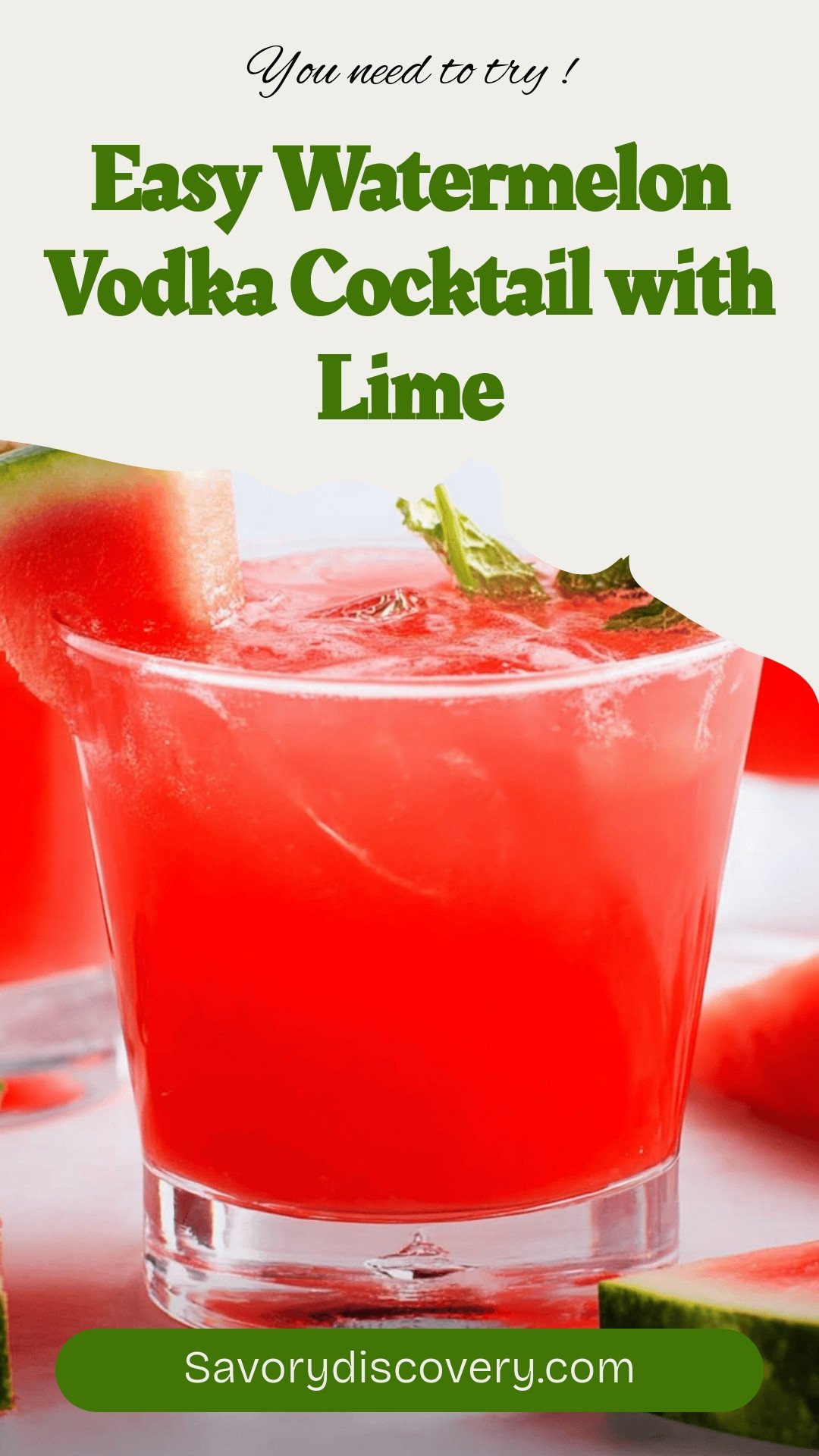 Easy Watermelon Vodka Cocktail with Lime