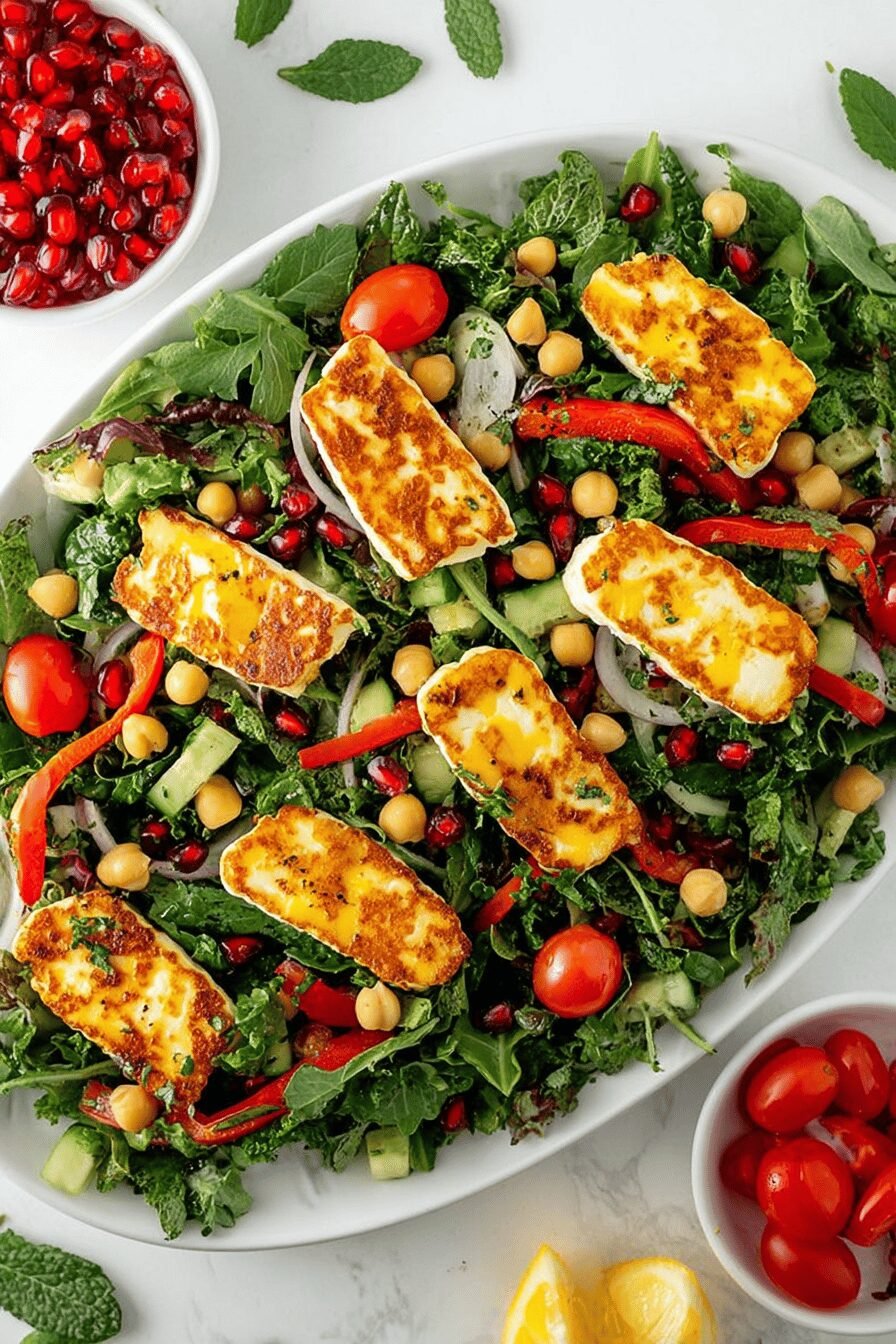 Fried Halloumi Salad Recipe