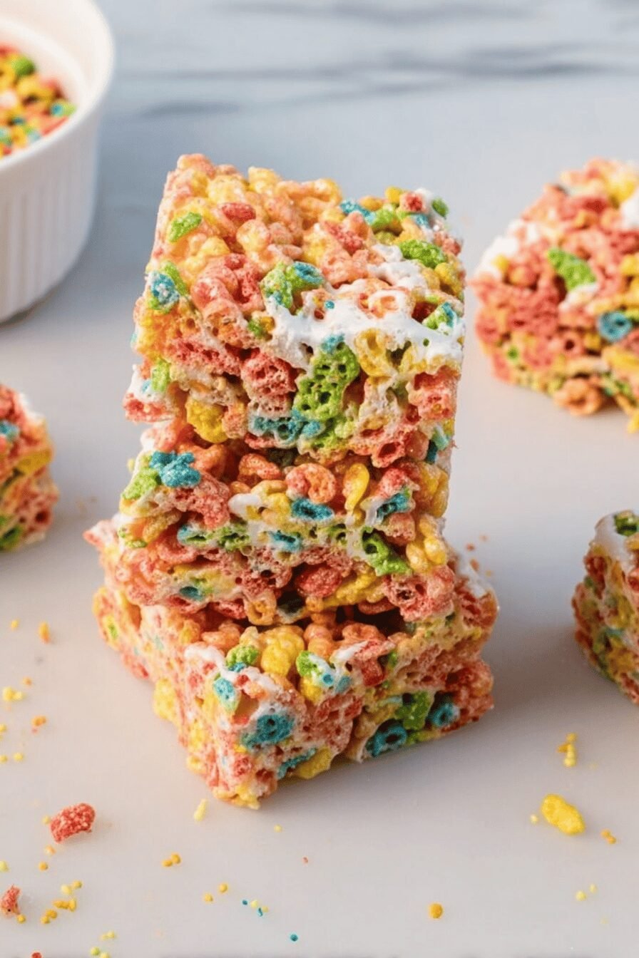 Fruity Pebbles Treats Fast Fun No-Bake Dessert