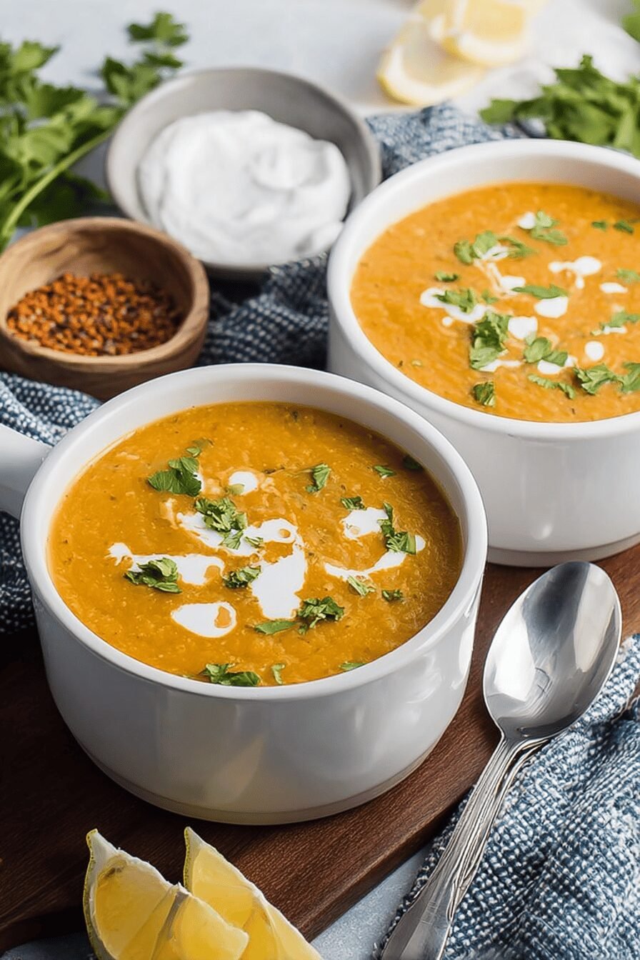 Hearty Red Lentil Soup with Warm Spices