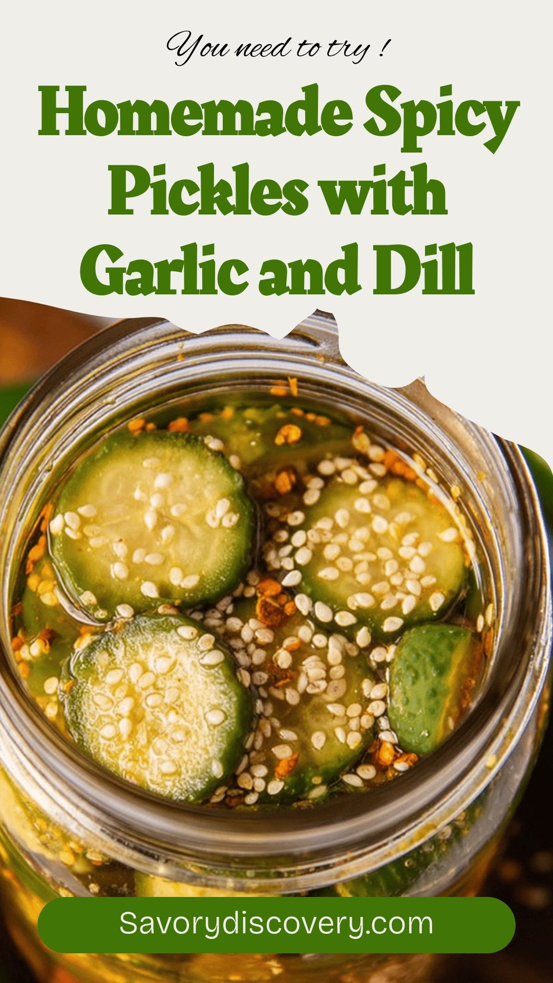 Homemade Spicy Pickles with Garlic and Dill