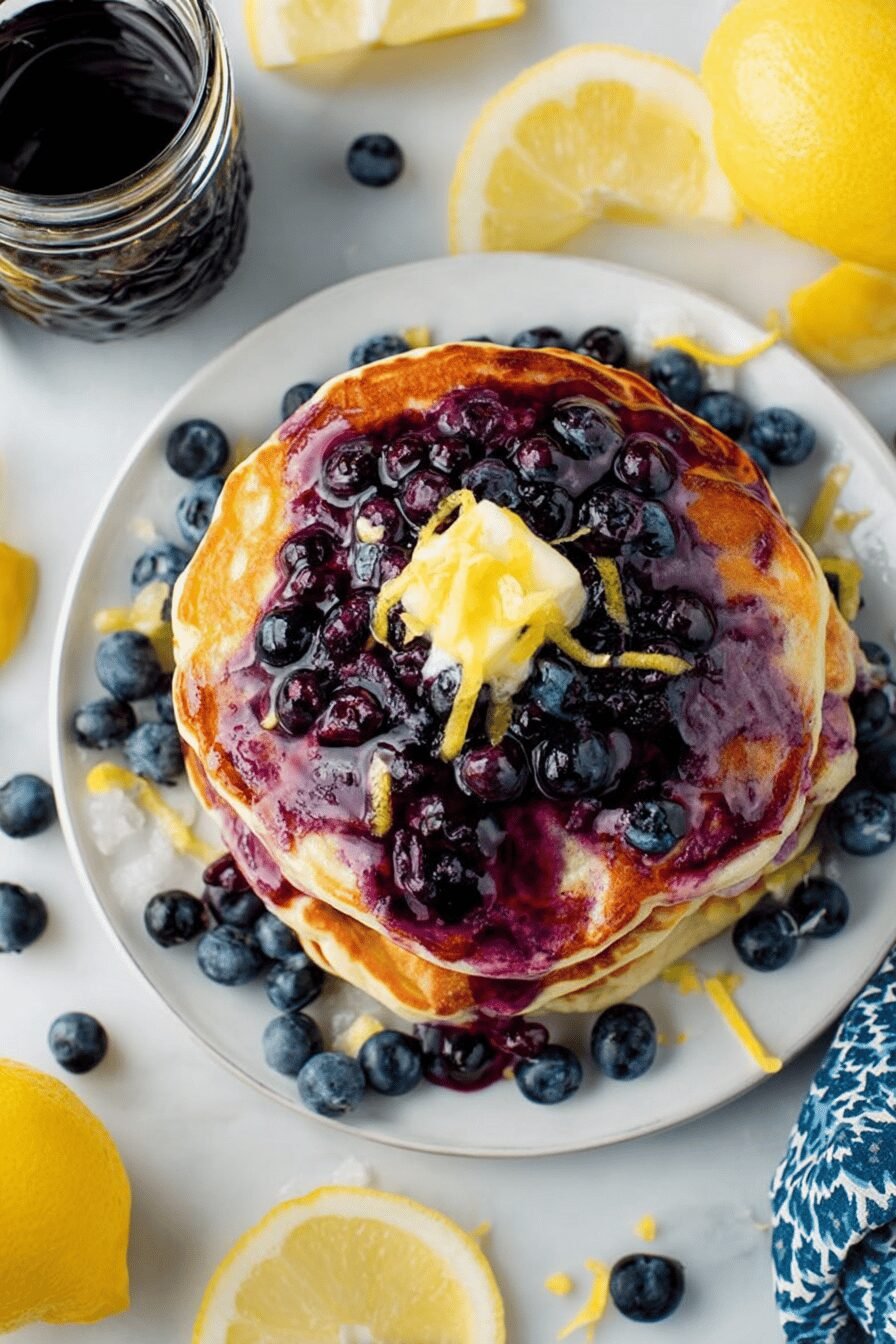 Lemon Blueberry Ricotta Pancake Recipe