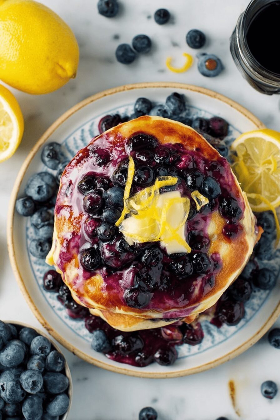 Lemon Blueberry Ricotta Pancake Recipe