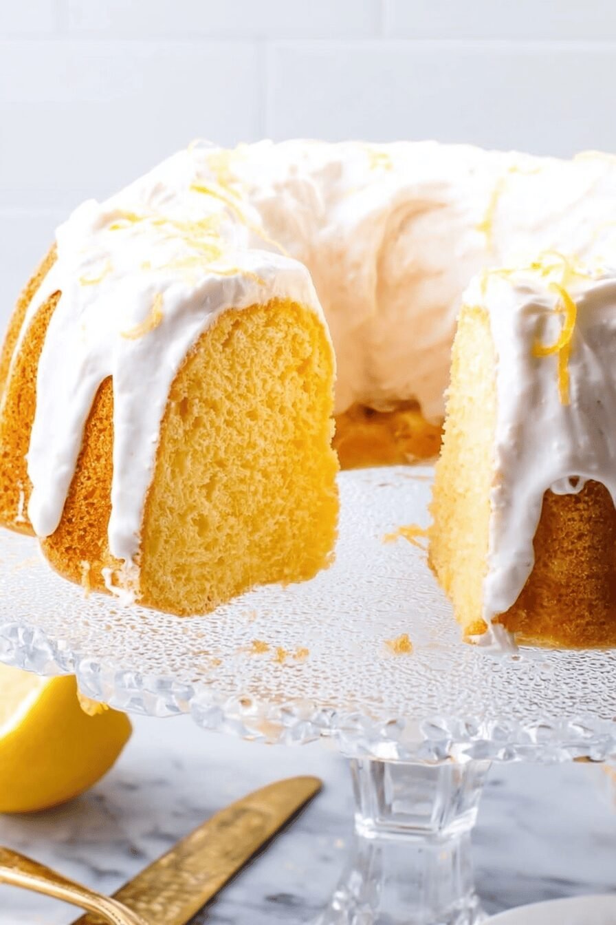Lemon Chiffon Cake with Sweet Citrus Glaze