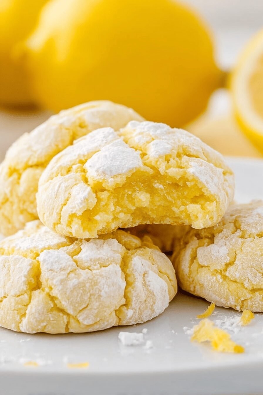 Lemon Crinkle Cookies Soft Chewy Citrus Treat