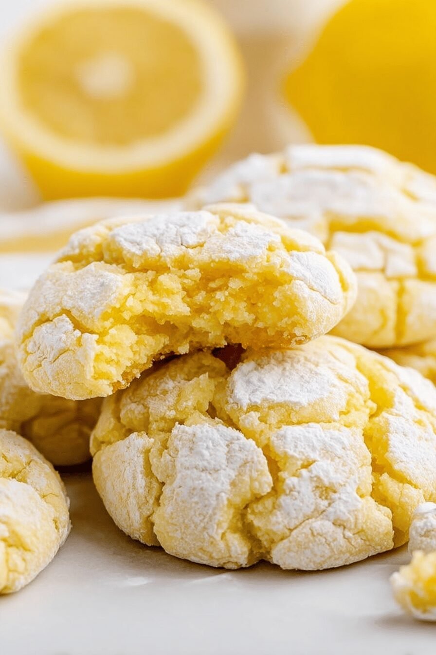 Lemon Crinkle Cookies Soft Chewy Citrus Treat