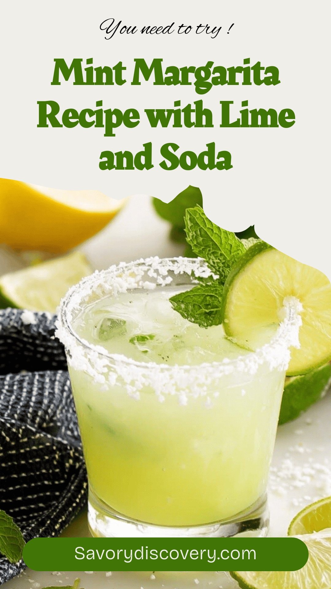 Mint Margarita Recipe with Lime and Soda