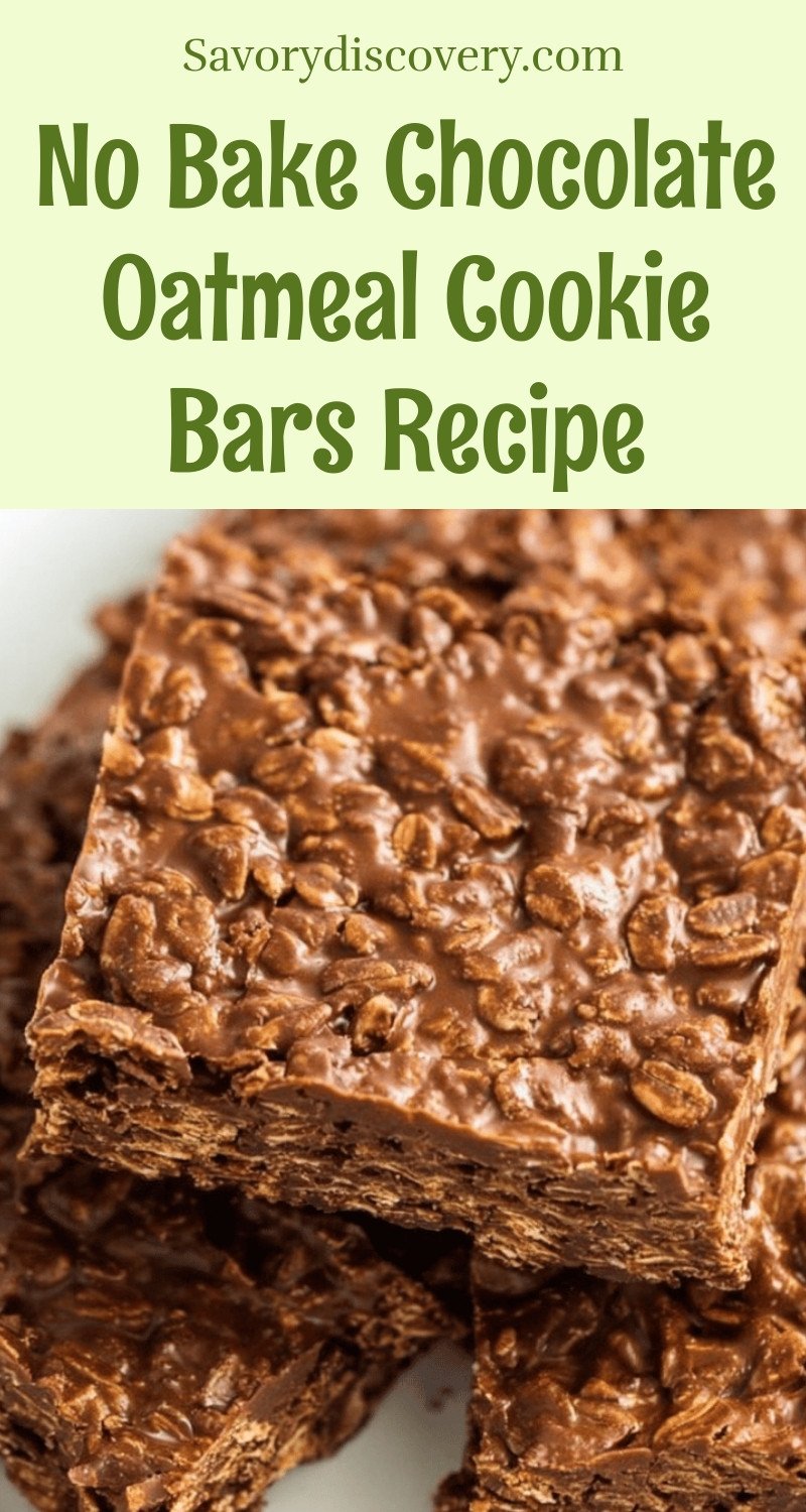 No Bake Chocolate Oatmeal Cookie Bars Recipe