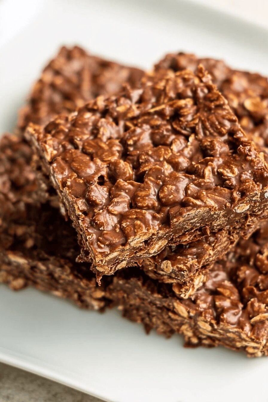 No Bake Chocolate Oatmeal Slice