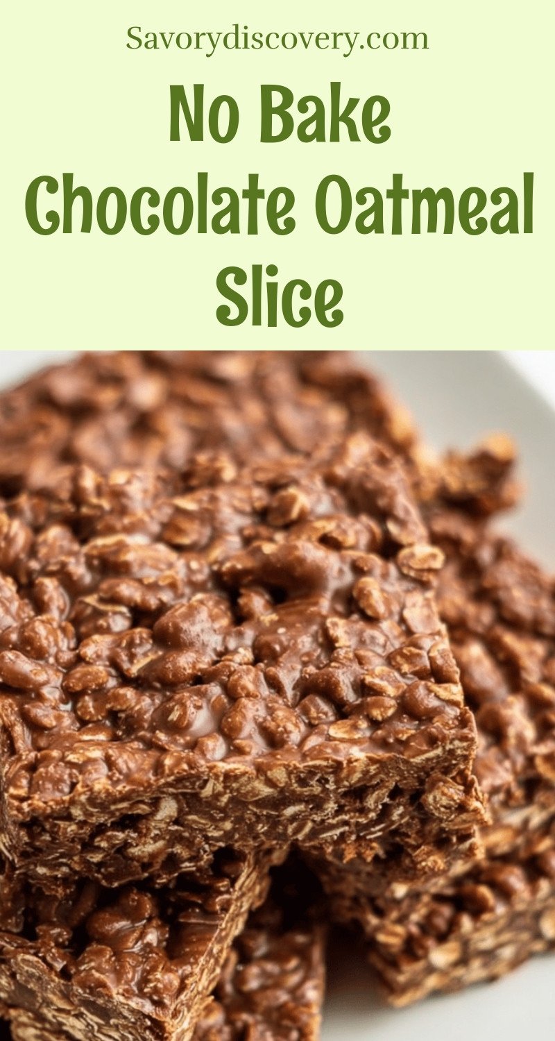 No Bake Chocolate Oatmeal Slice