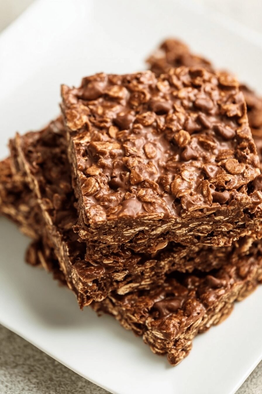 No Bake Chocolate Oatmeal Slice