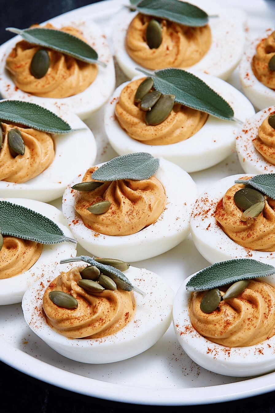 Pumpkin Deviled Eggs Recipe for Fall